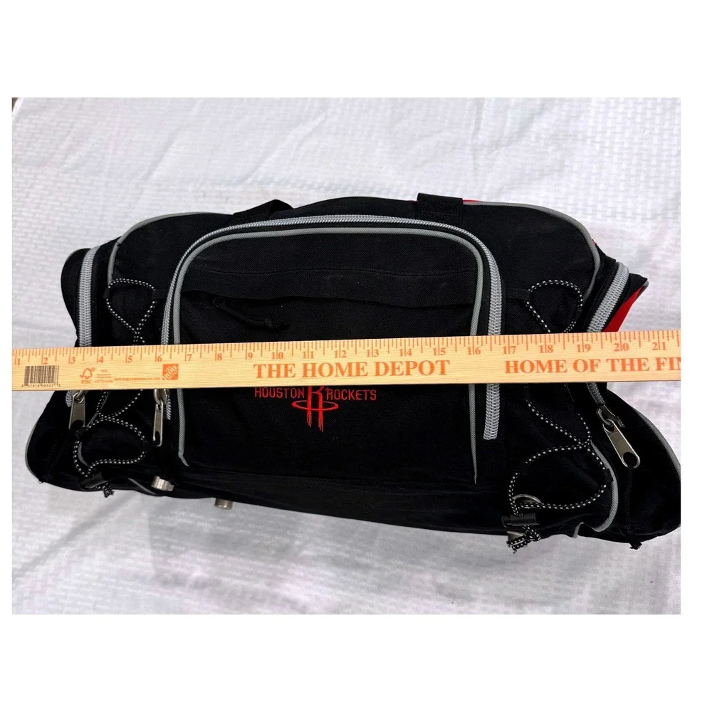 Houston Rockets NBA Duffel Bag Red Black Gym Travel Shoulder Strap Basketball